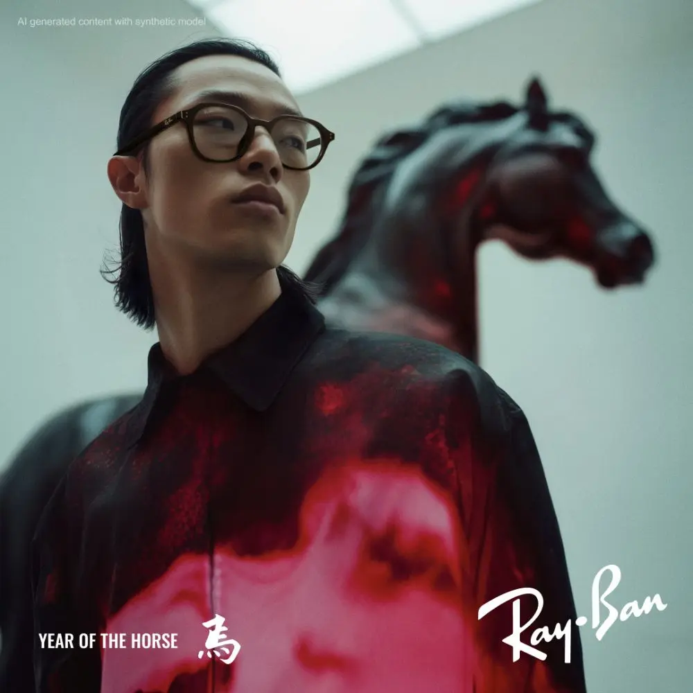 แว่น Ray-Ban Limited Horse RX7259D 8493 คนใส่
